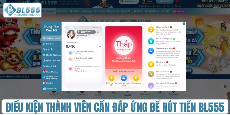 Hướng Dẫn Rút Tiền BL555: Chi Tiết Từng Bước Cho Người Mới 1 Điều kiện thành viên cần đáp ứng để rút tiền BL555
